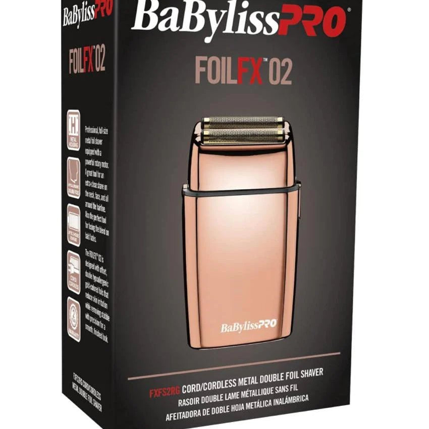 BABYLISSPRO® FOILFX02™ CORDLESS ROSE GOLD METAL DOUBLE FOIL SHAVER - Modern Barber Supply