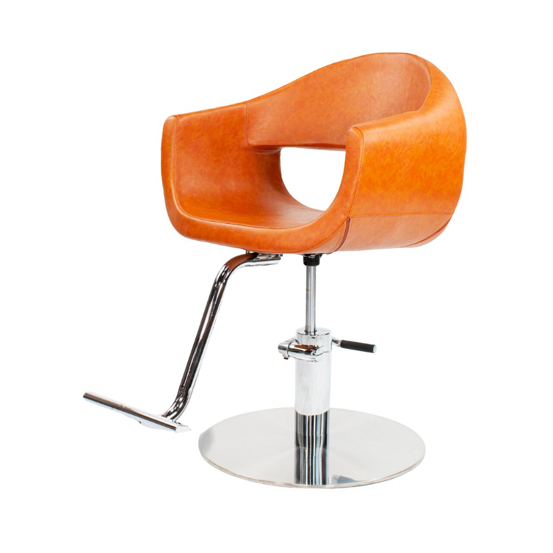 バーバーチェア　オレンジ色 Styling Chair Orange Barber Chair Amber Styling Chair