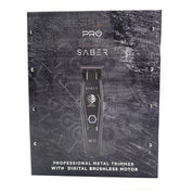 SABER - PROFESSIONAL FULL METAL BODY DIGITAL BRUSHLESS MOTOR CORDLESS HAIR TRIMMER - BLACK - Modern Barber Supply