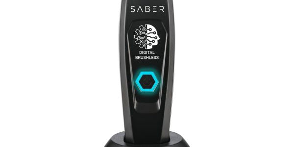 SABER - PROFESSIONAL FULL METAL BODY DIGITAL BRUSHLESS MOTOR CORDLESS HAIR TRIMMER - BLACK - Modern Barber Supply