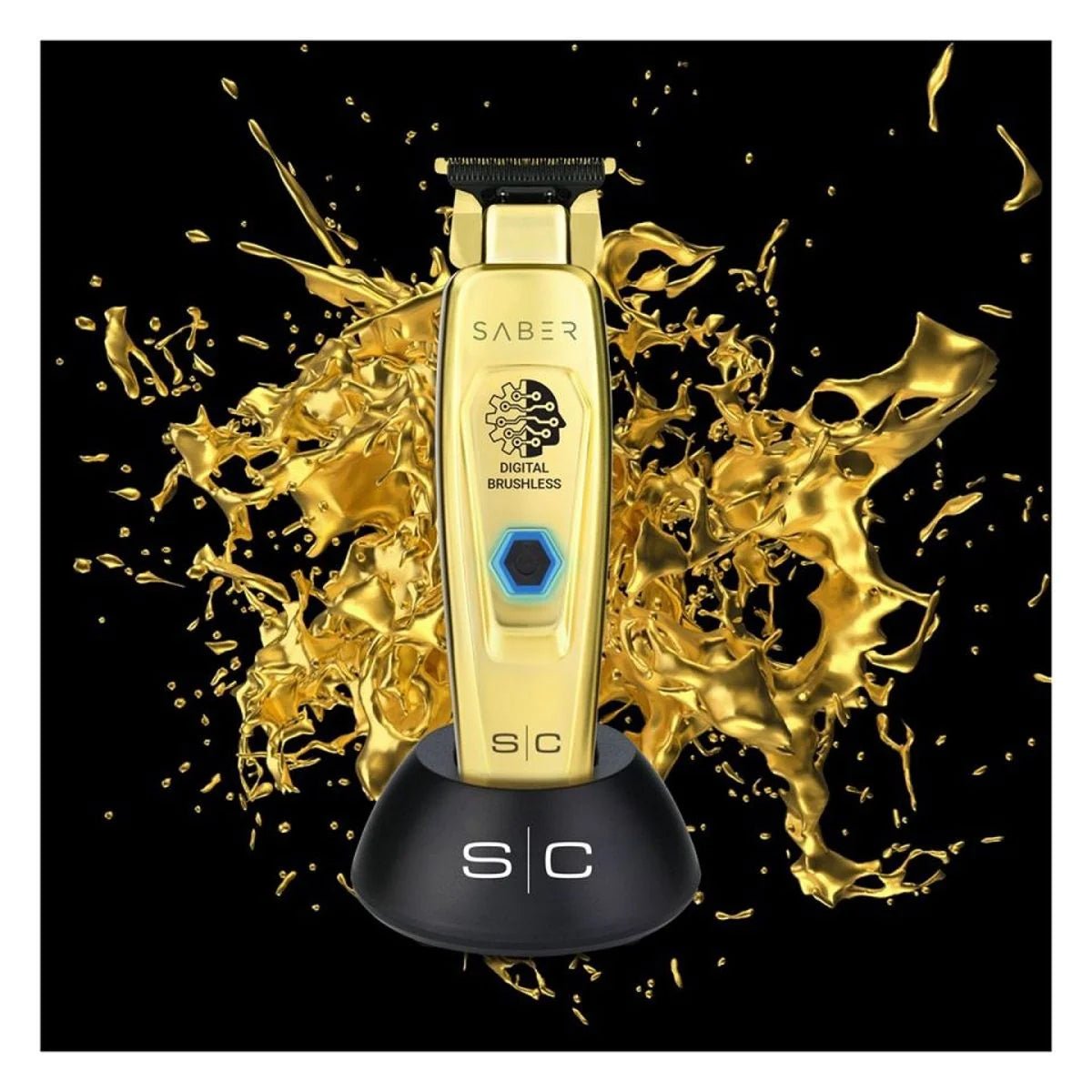 SABER - PROFESSIONAL FULL METAL BODY DIGITAL BRUSHLESS MOTOR CORDLESS HAIR TRIMMER - GOLD - Modern Barber Supply