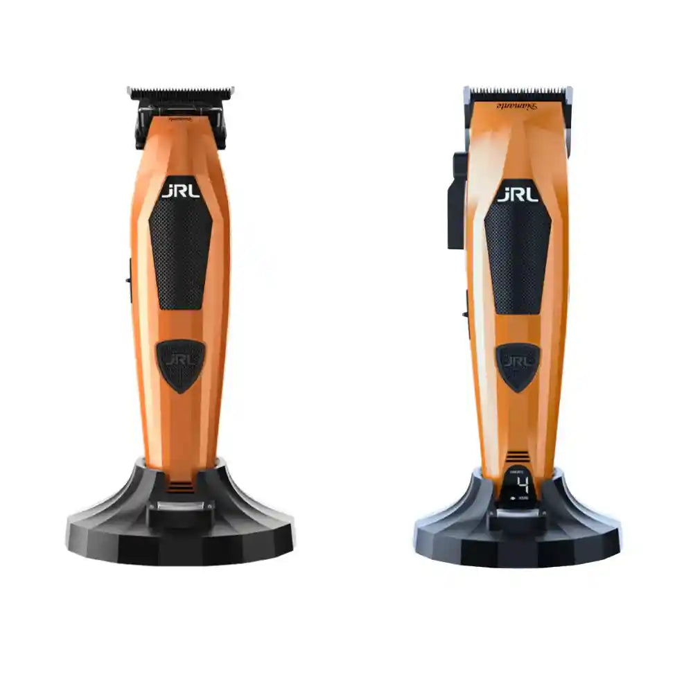 JRL Diamante orange cordless clipper and trimmer combo set for barbers