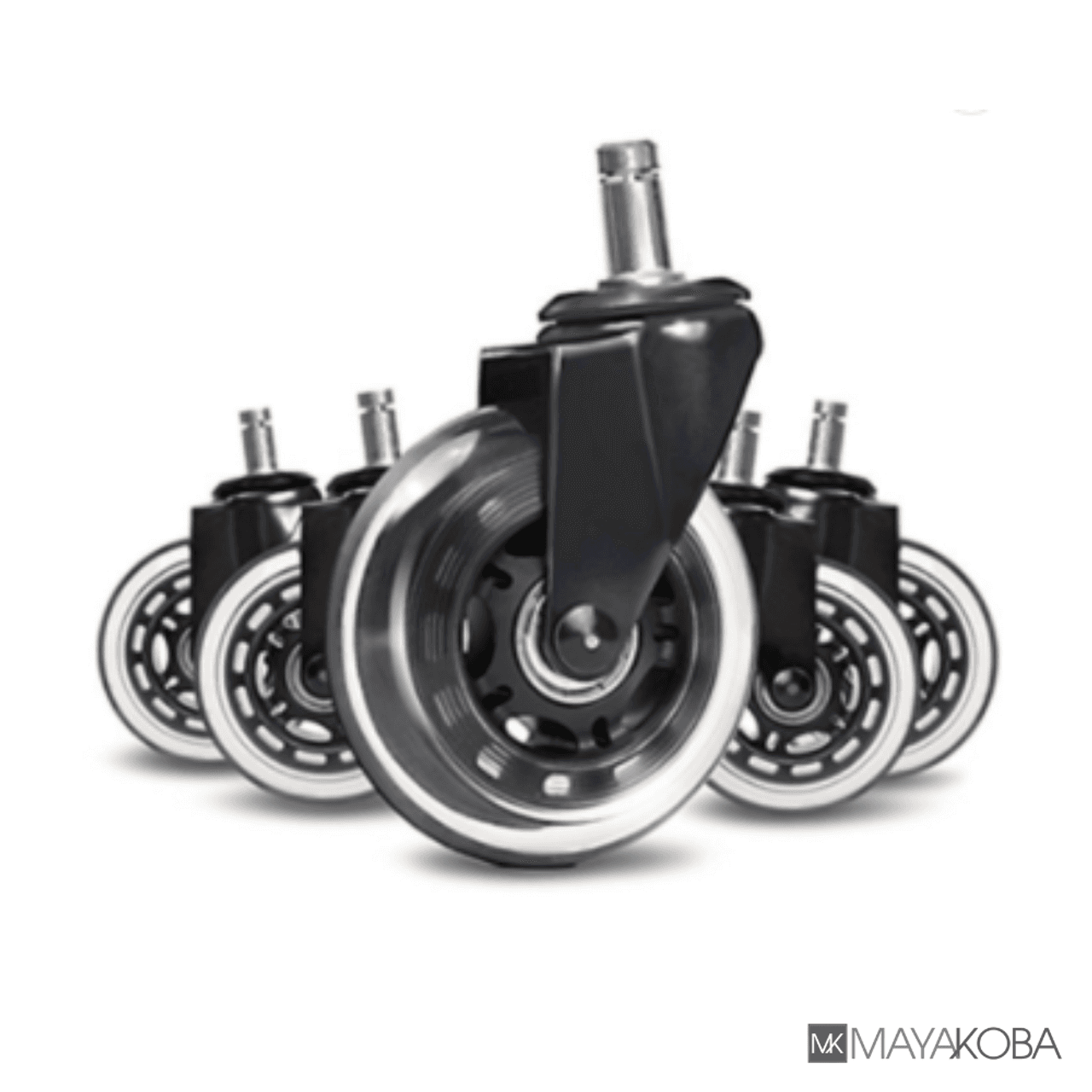 Noise-cancelling Roller Blade Stool Casters for All Floors