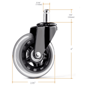 Noise-cancelling Roller Blade Stool Casters for All Floors