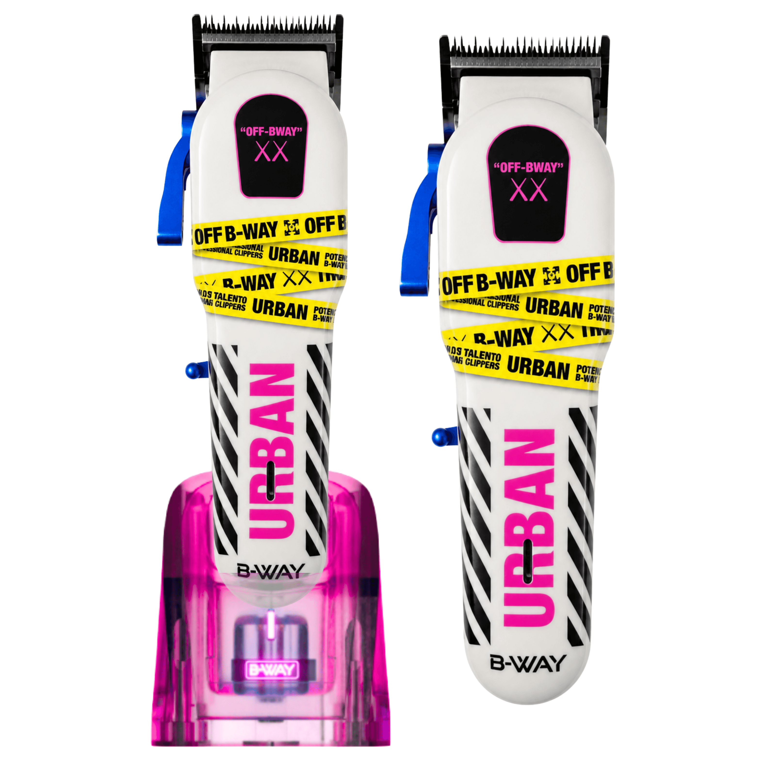 B-Way NEW Urban Shorty Clipper &amp; OFF Shaver White – Professional 2-in-1 Barber Set