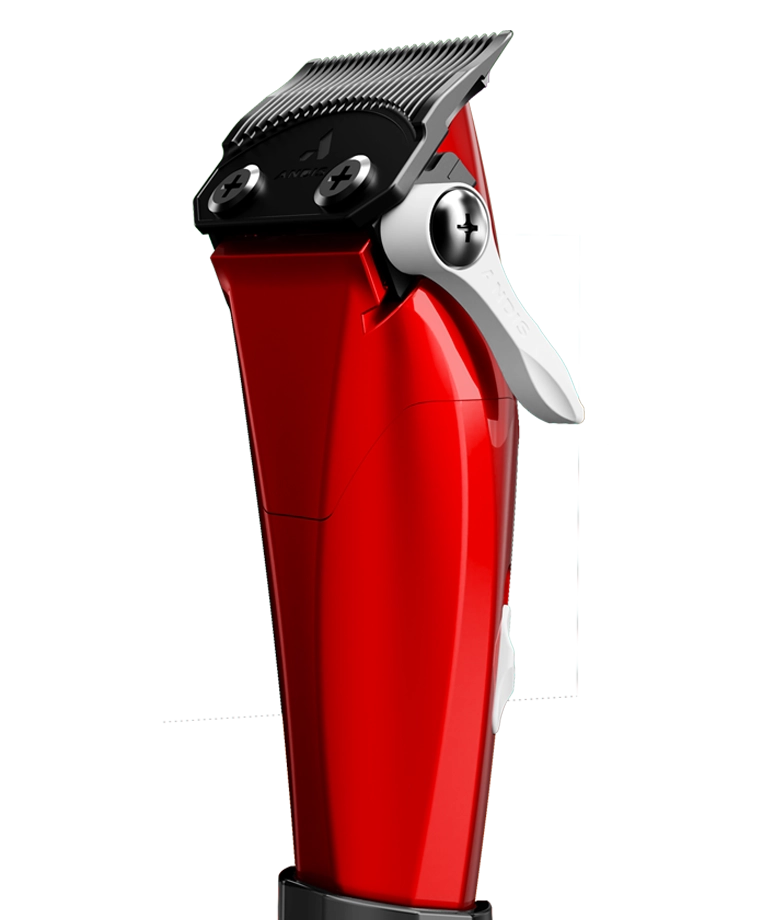 Andis Talon Cordless Clipper Red back view with taper lever - Modern Barber Supply