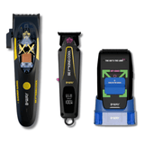 B-WAY Professional Barber Clipper Trimmer & Foil Shaver Set – B10K Hair Clipper, CUTZ Dark Trimmer & OFF Black Shaver – Cordless 3-in-1 Barber Grooming Kit for Fades, Outlining & Finishing