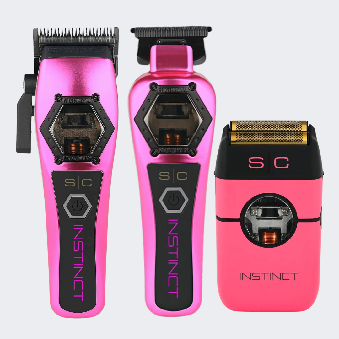 StyleCraft Instinct Metal Clipper, Trimmer & Pink Shaver Combo - Modern Barber Supply