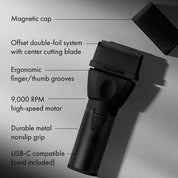 BaBylissPRO COREFX Double-Foil Shaver side view - Modern Barber Supply