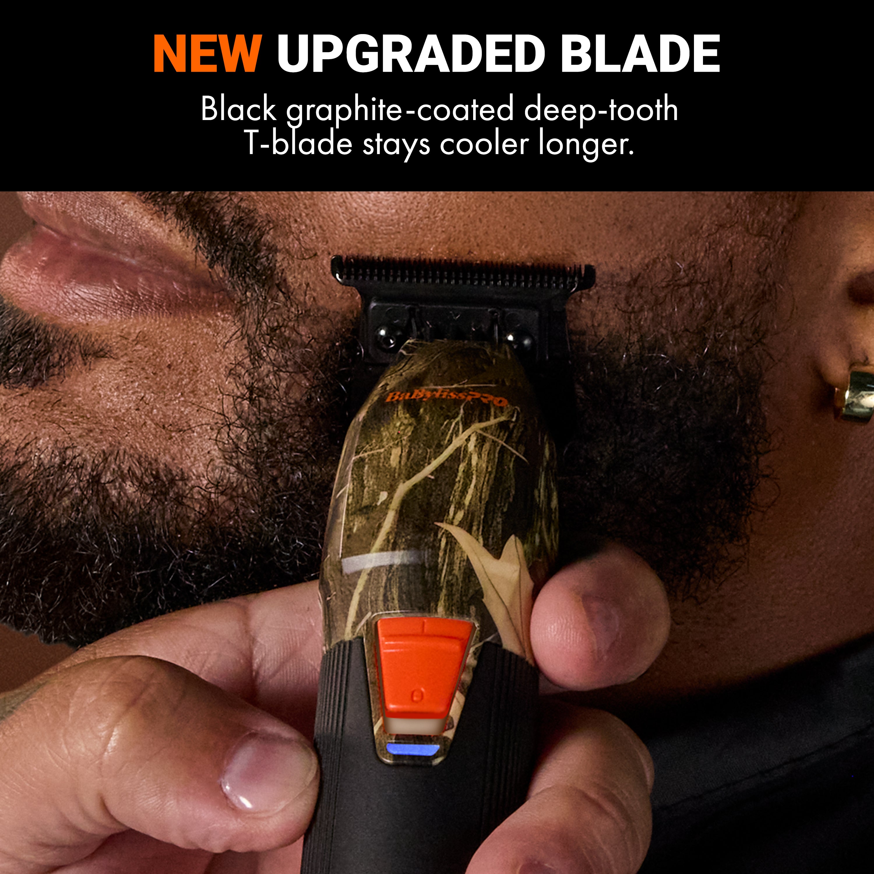 BaBylissPRO COREFX Camo Trimmer angle view - Modern Barber Supply
