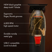 BaBylissPRO COREFX Camo Trimmer blade view - Modern Barber Supply