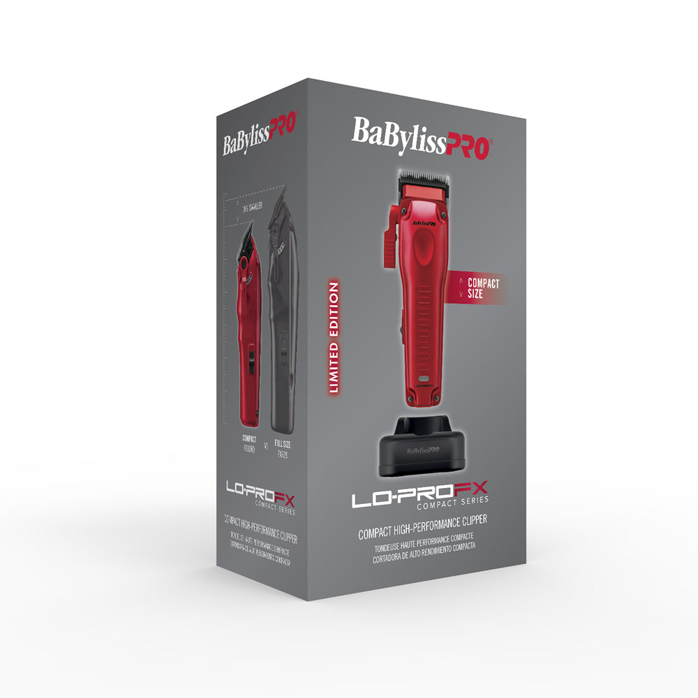 BaBylissPRO LO-PROFX Compact Clipper Red with stand - Modern Barber Supply