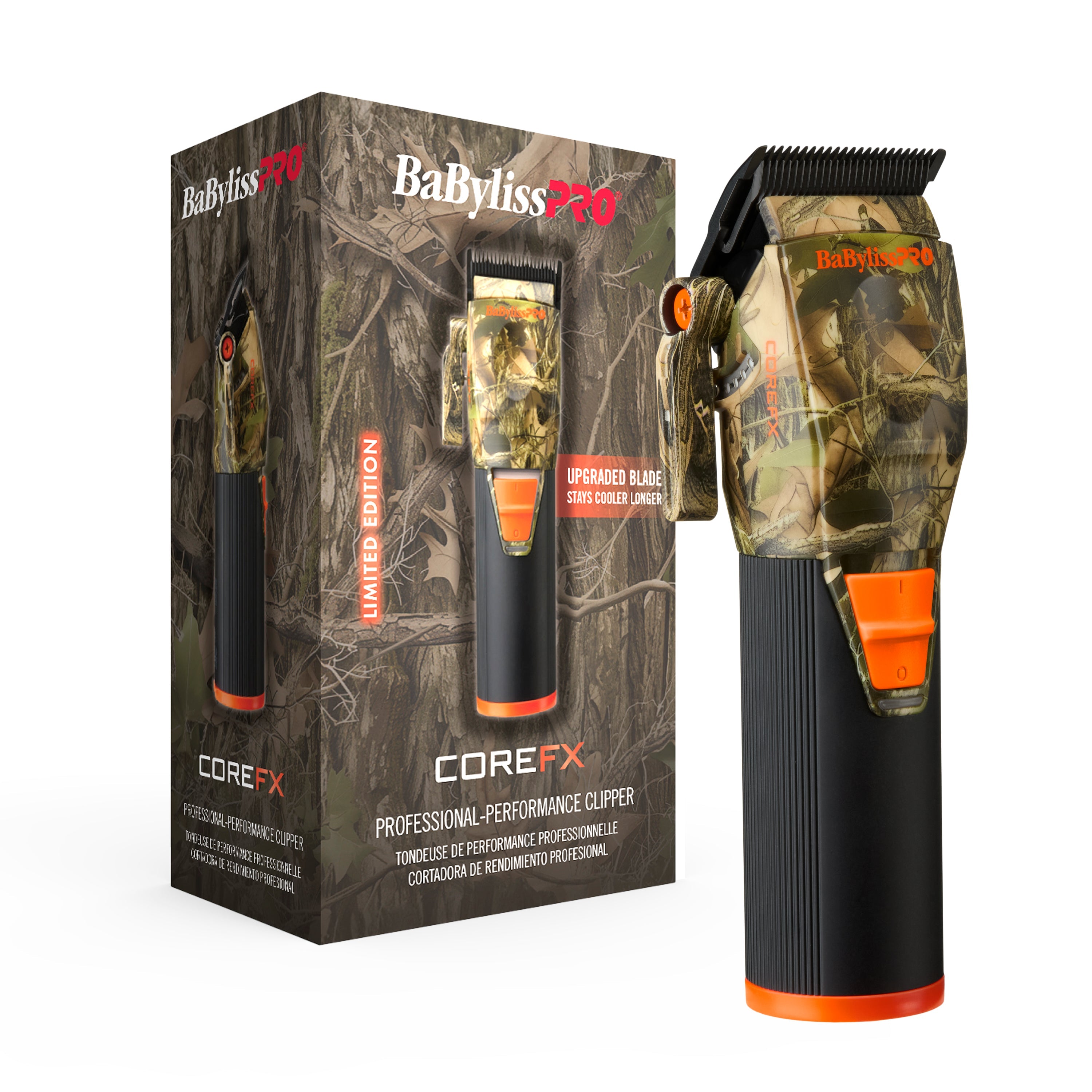BaBylissPRO COREFX Camo Clipper front view - Modern Barber Supply