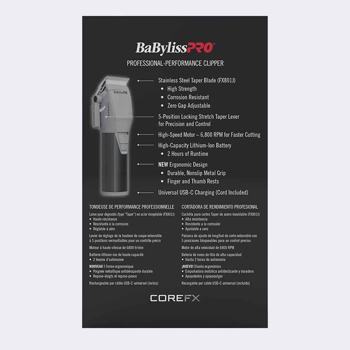 BaBylissPRO COREFX Clipper (FX86) - Modern Barber Supply