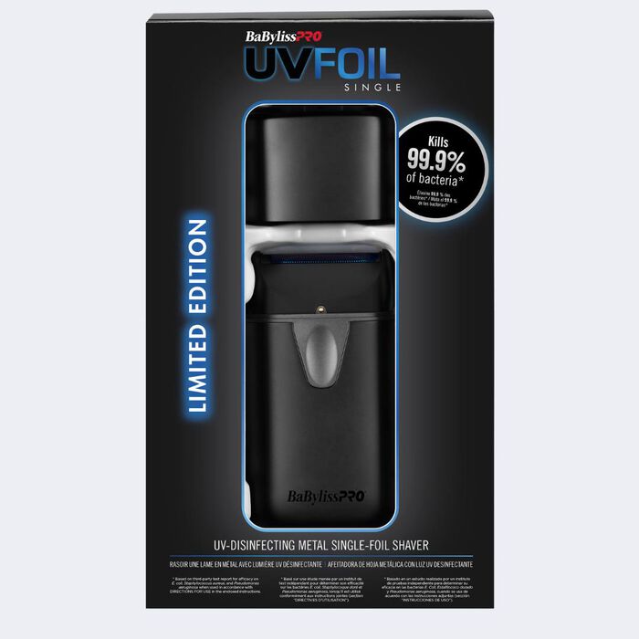 BaBylissPRO UVFOIL Matte Black Shaver packaging - Modern Barber Supply