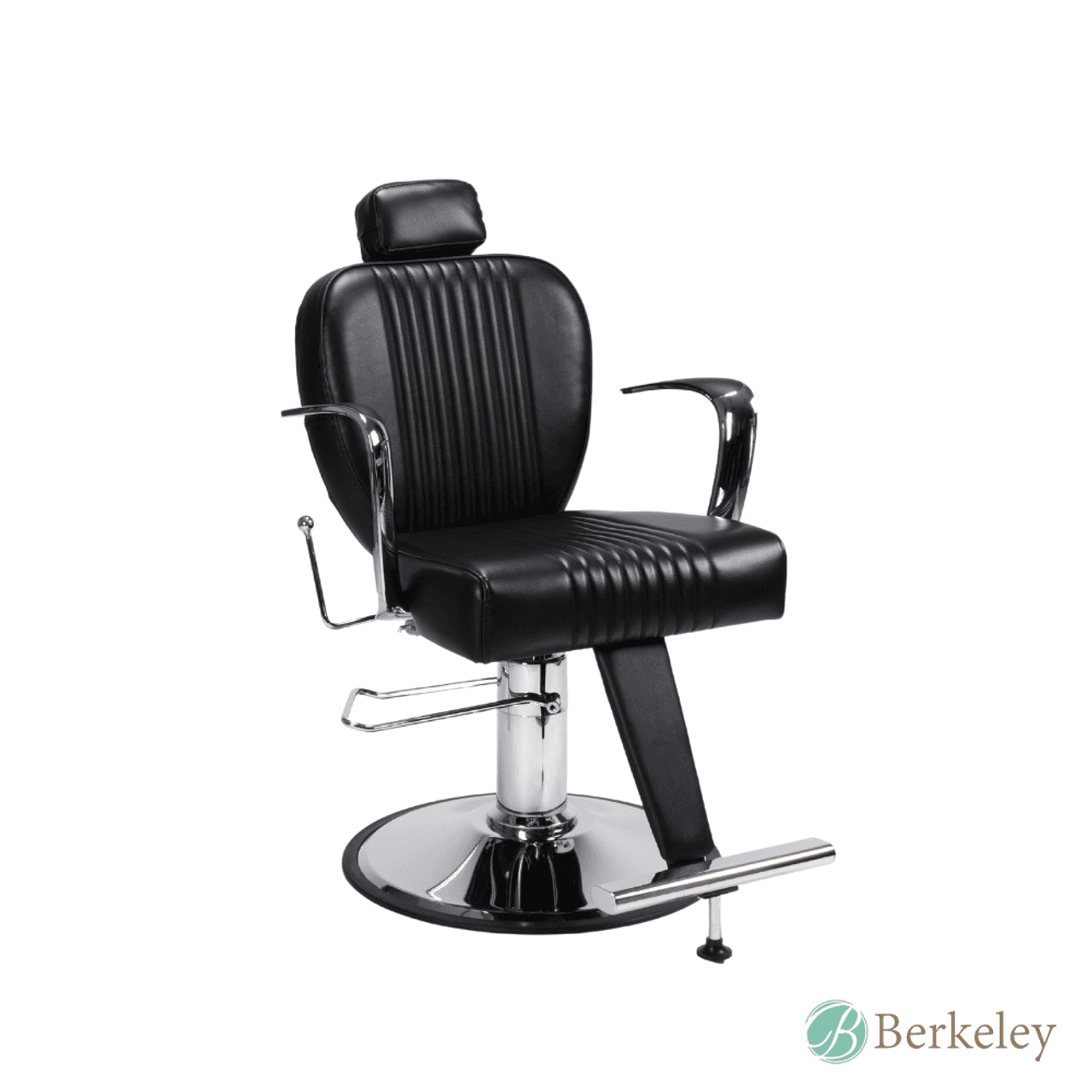 AUSTEN All Purpose Chair by Berkeley black reclining salon chair with chrome base
