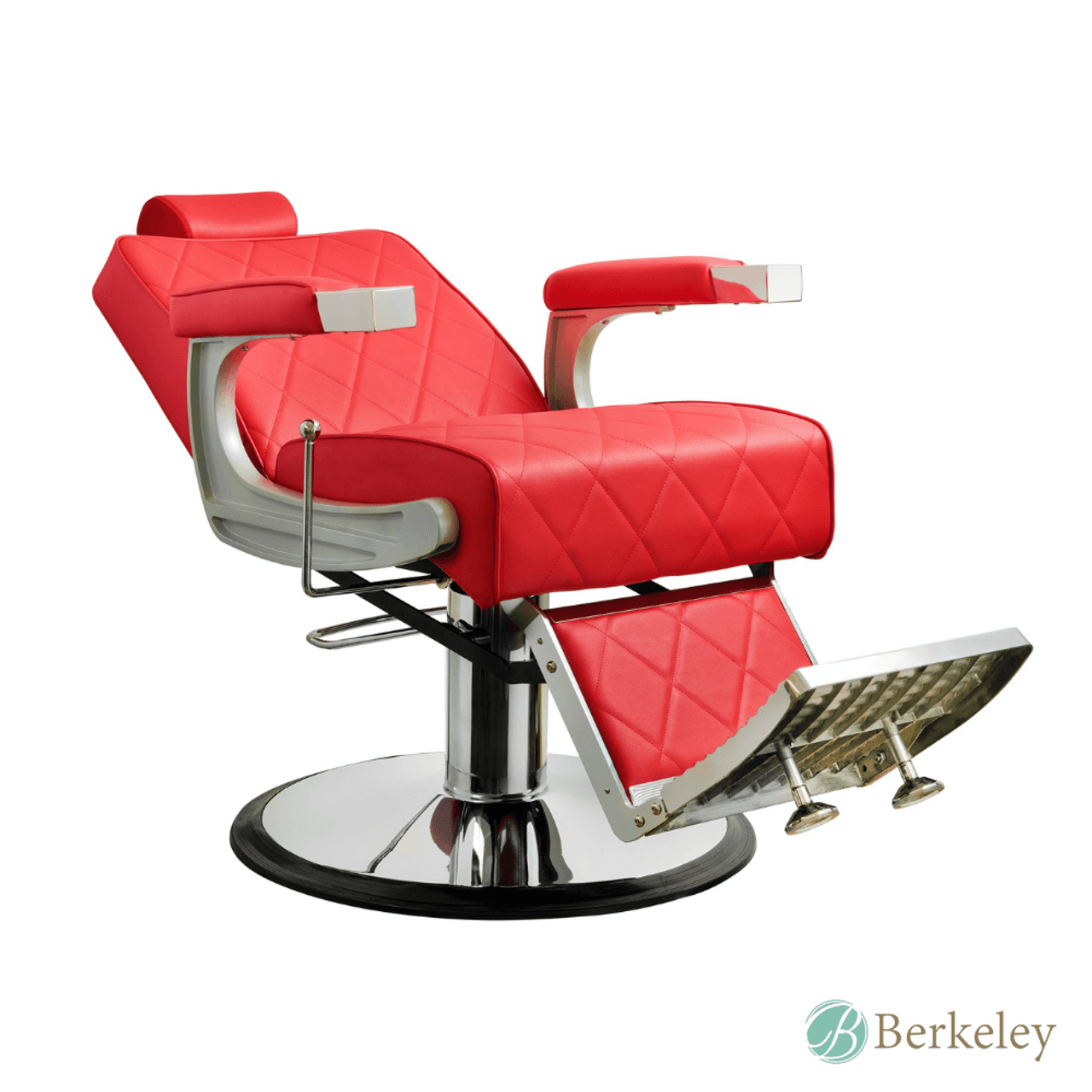 KING Barber Chair diamond stitched upholstery detail