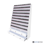 Sonoma Powder and Polish Device display shelf with storage drawers