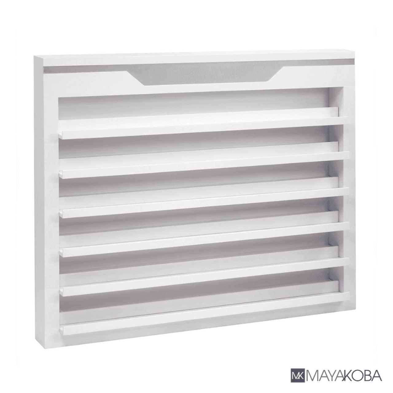 SONOMA Double Powder Rack six-tier wall display in white with silver accent