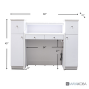 NAPA Reception Table w/ LED (White/Gold)