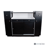 SONOMA II Reception Table side cabinet storage view