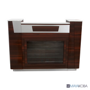 Avon I Reception Desk with glass display by Mayakoba, marble top front desk