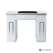 NAPA Manicure Table silver accent strip detail