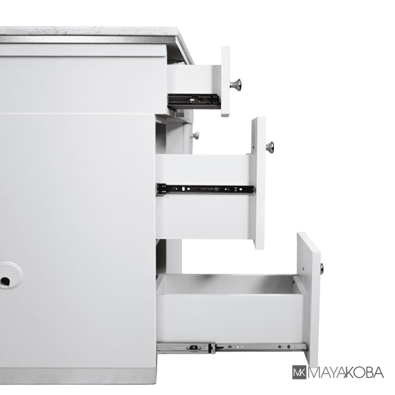 NAPA Manicure Table white silver alternate view