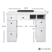 NAPA Manicure Table drawer storage view
