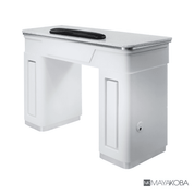 NAPA Manicure Table in white and silver with granite top by Mayakoba