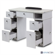 Sonoma Manicure Table storage compartments view