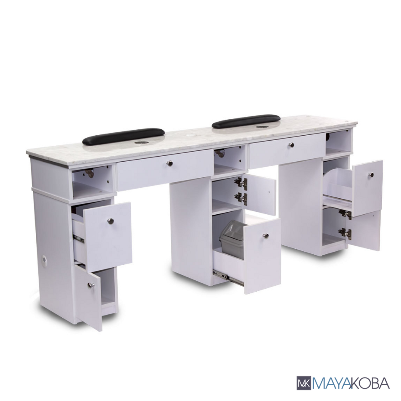 SONOMA Double Manicure Table wrist rest and marble top detail