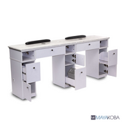 SONOMA Double Manicure Table wrist rest and marble top detail