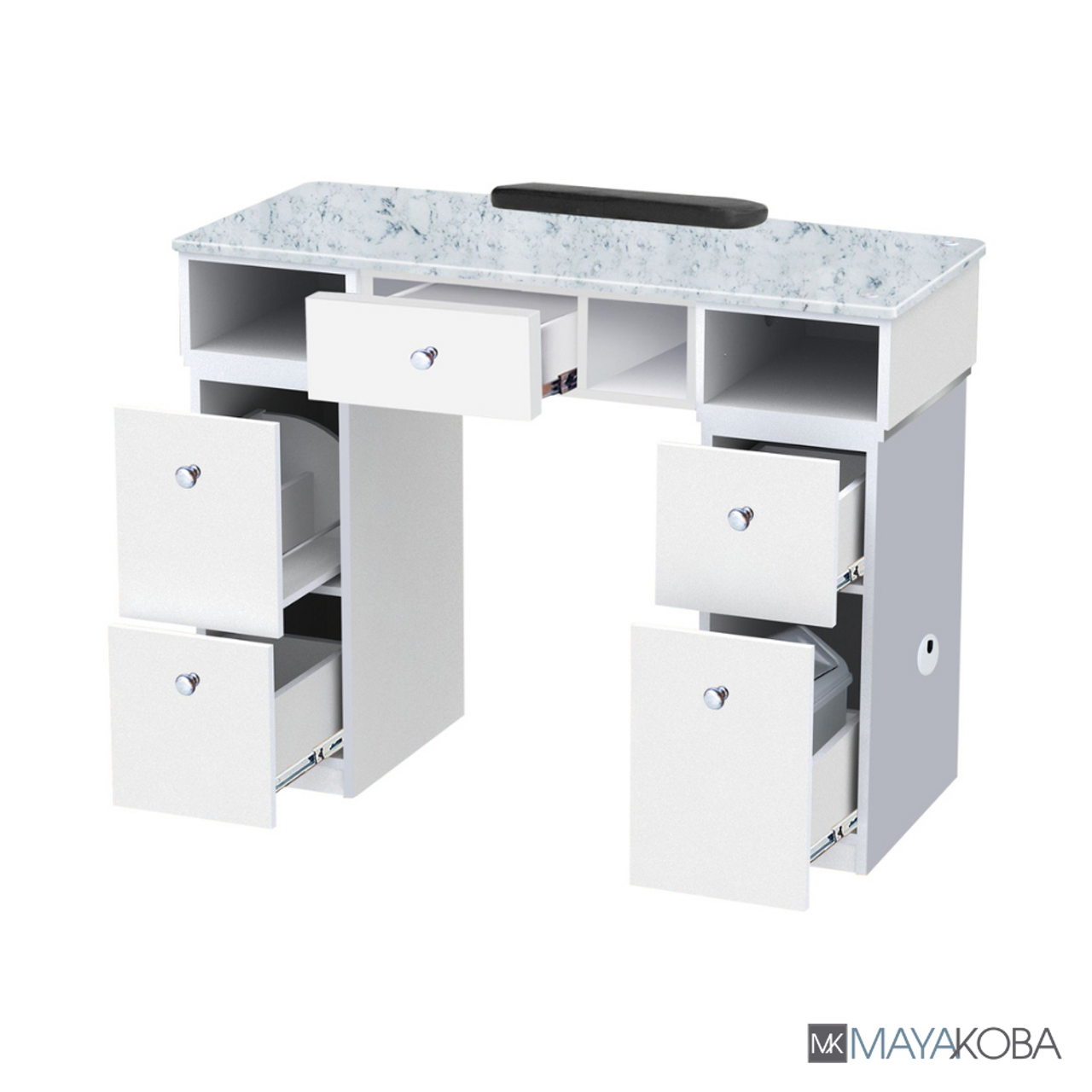Nova I Manicure Table storage compartments view