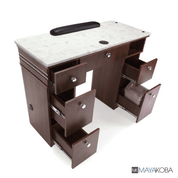 AVON I Manicure Table wood grain and marble detail