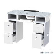 Nova I Manicure Table wrist rest and marble detail