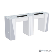 Nova I Double Manicure Table by Mayakoba two-station nail table