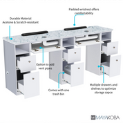 Nova I Double Manicure Table in salon setting