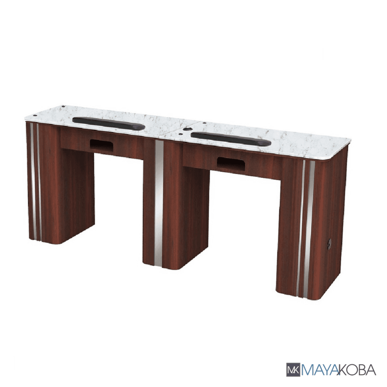 AVON I Double Manicure Table by Mayakoba two-station nail table with marble top