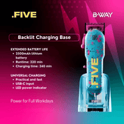 B-Way NEW Five Shorty Clipper, T-Pro Trimmer & OFF Shaver – Professional 3-in-1 Barber Set with Free Barber Cape