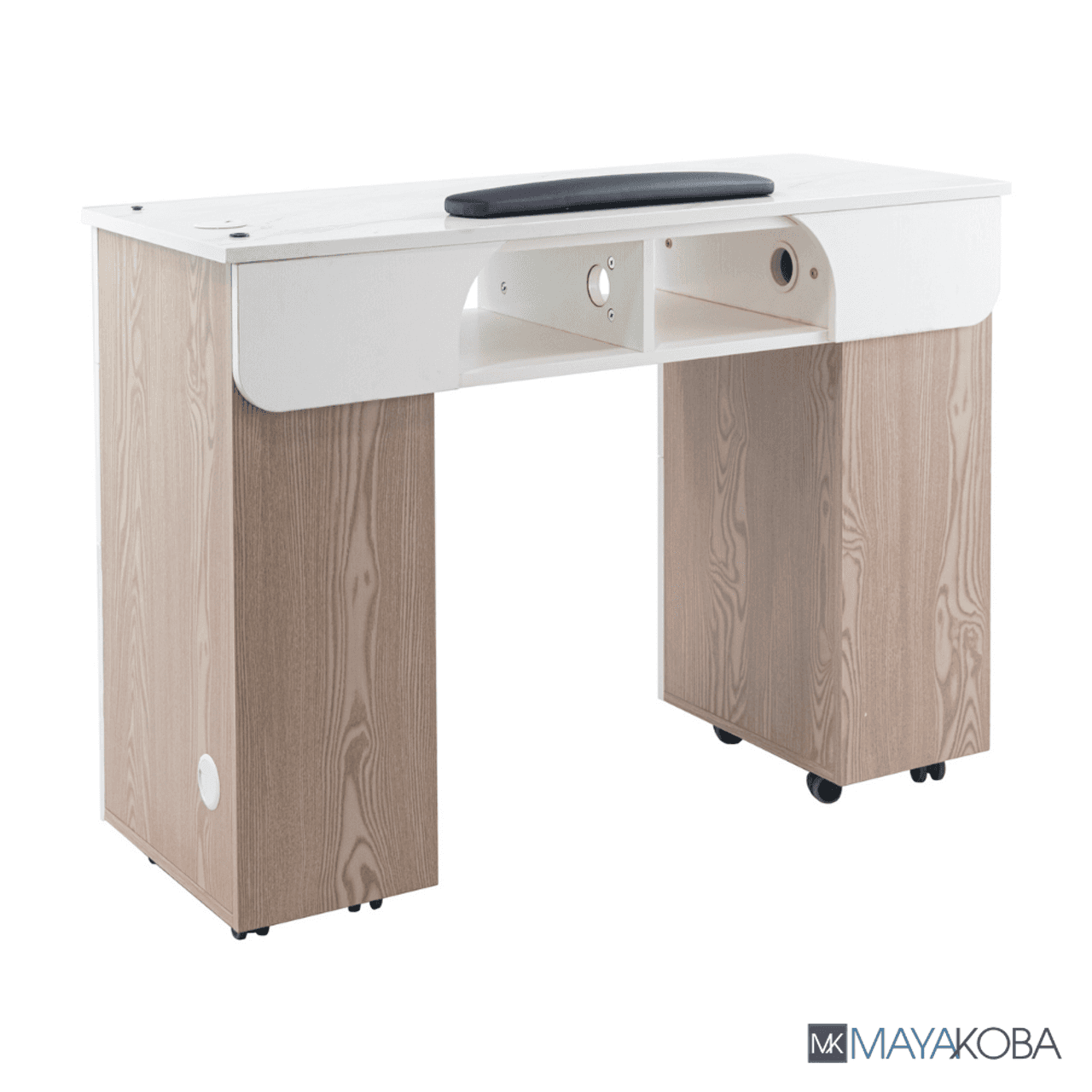 SENECA Manicure Nail Table by Mayakoba two-toned ash wood finish