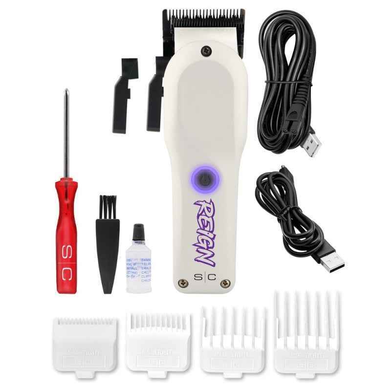 StyleCraft Reign Clipper & Trimmer Combo White (SC620W/SC422W) - Modern Barber Supply