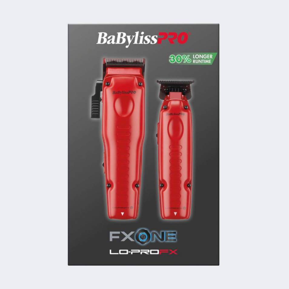 BaBylissPRO Lo-ProFX Matte Red Clipper & Trimmer Combo (FX129MRPK) - Modern Barber Supply