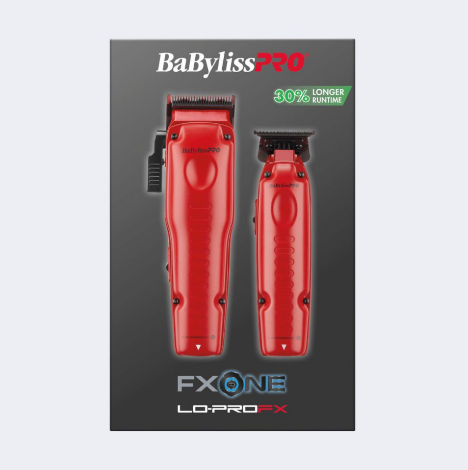 BaBylissPRO Lo-ProFX Matte Red Clipper & Trimmer Combo (FX129MRPK) - Modern Barber Supply