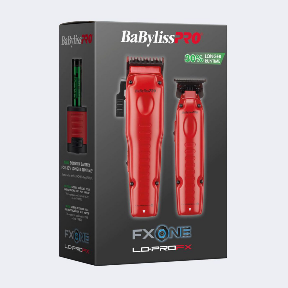 BaBylissPRO Lo-ProFX Matte Red Clipper & Trimmer Combo (FX129MRPK) - Modern Barber Supply