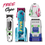 B-Way NEW Five Shorty Clipper, T-Pro Trimmer & OFF Shaver – Professional 3-in-1 Barber Set with Free Barber Cape