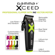 Gamma+ XCEED Professional Cordless Clipper (GP609B) - Modern Barber Supply