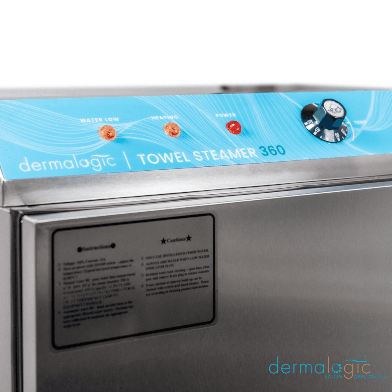 Dermalogic Towel Steamer 360 water fill and control detail