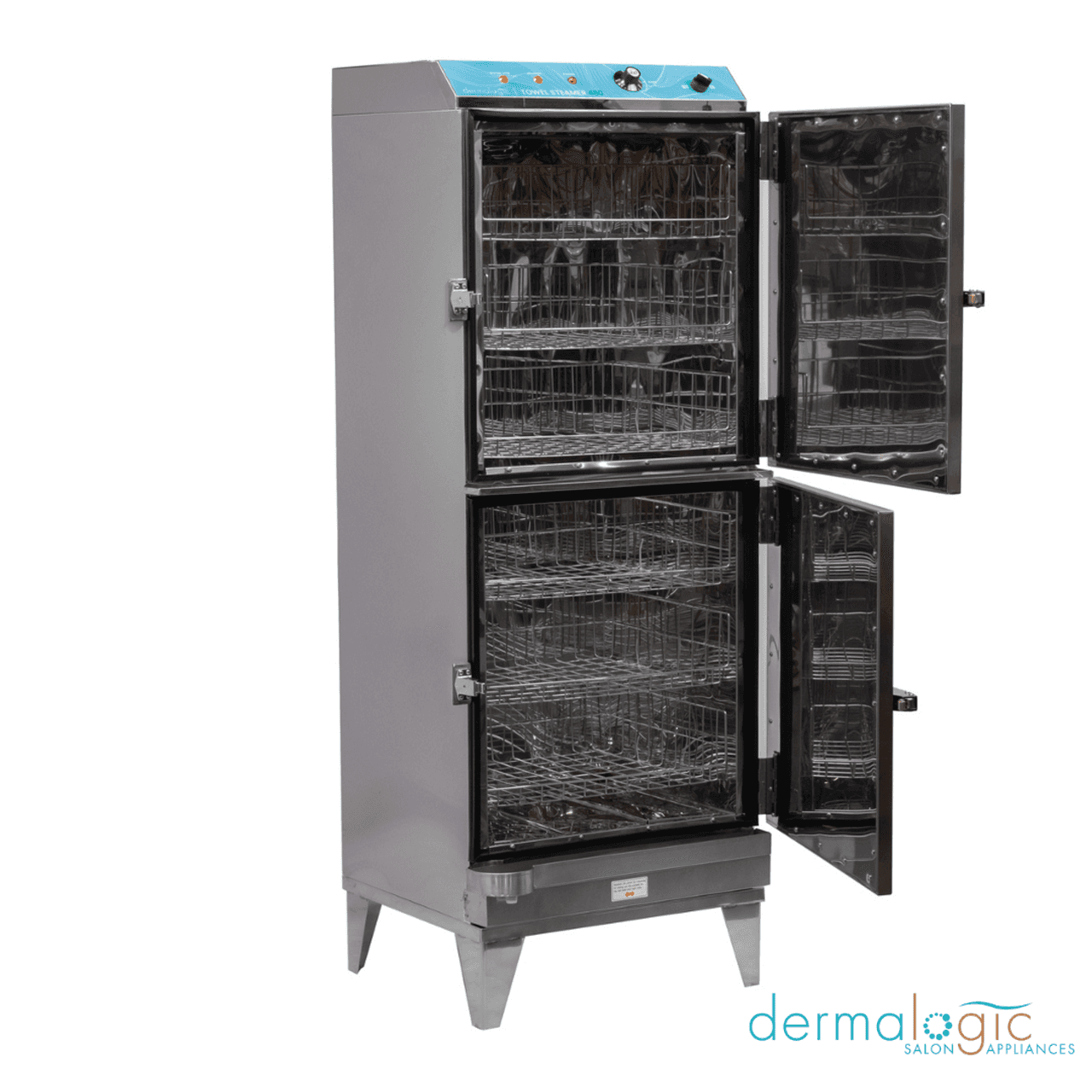 Dermalogic Towel Steamer 480 interior chamber with towel shelves