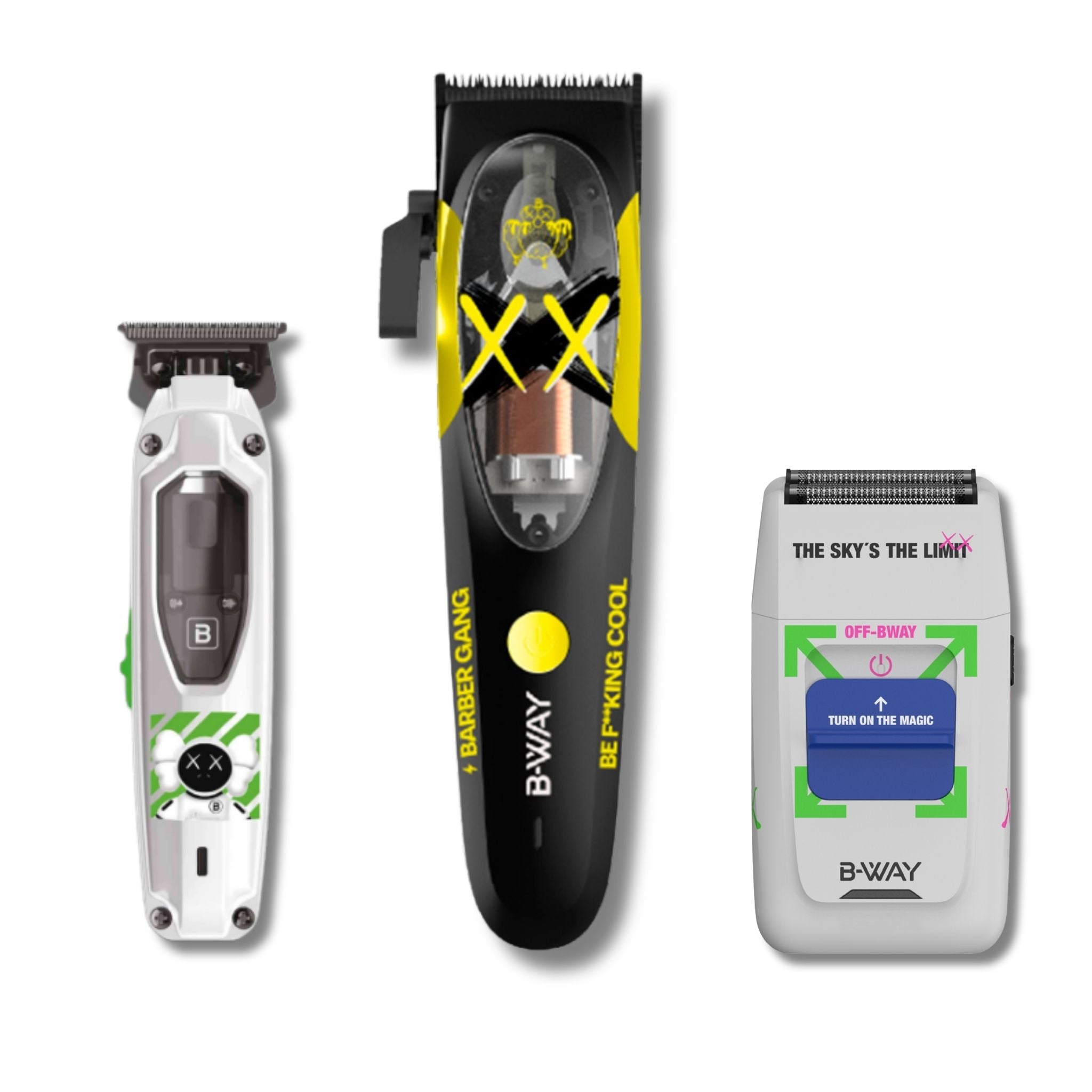B - Way B10K Clipper, T - Pro Trimmer, Off - Shaver - 3 in 1 Set - Modern Barber Supply